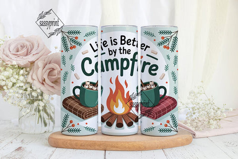 Campfire Vibes 20oz Tumbler Wrap Sublimation sassyprint 