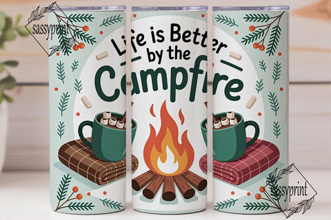 Campfire Vibes 20oz Tumbler Wrap Sublimation sassyprint 