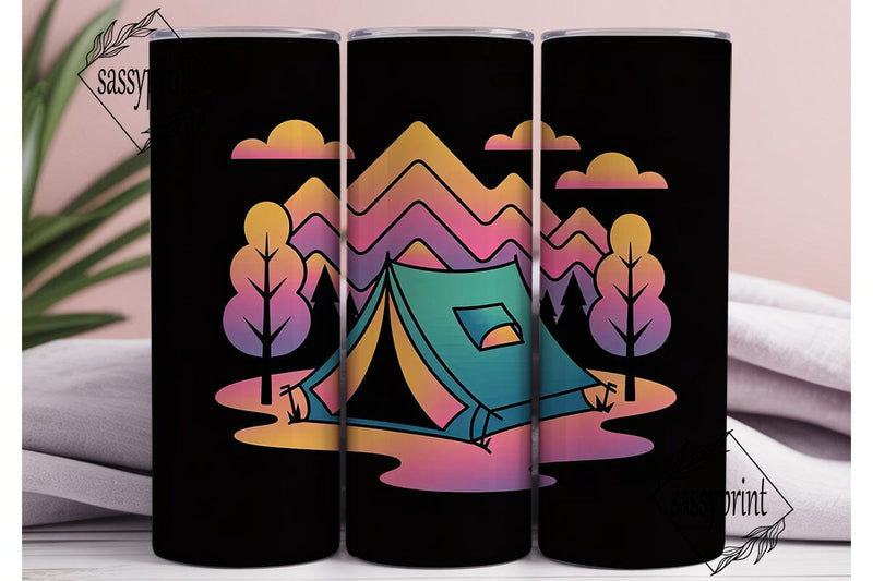 Camping Adventure 20oz Tumbler Wrap Sublimation sassyprint 