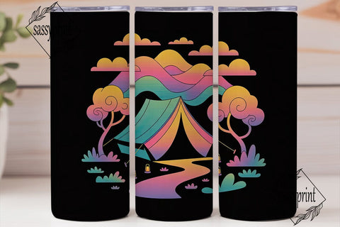 Camping Adventure 20oz Tumbler Wrap Sublimation sassyprint 