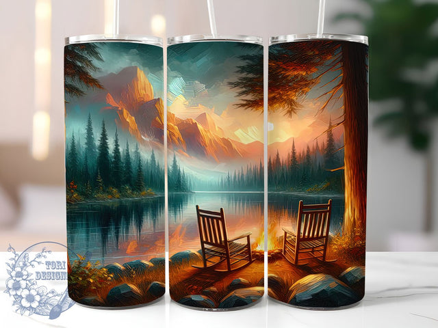 Camping Adventure Nature Tumbler Wrap, Outdoor Life Tumbler, Nature Lover Design, Campfire Gift Design, Mountain Camp Pattern, Wilderness Tumbler Art, Hiking Adventure Cup Sublimation ToriDesigns 