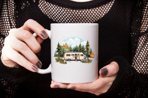 Camping Background Watercolor Clipart Bundle Sublimation Designangry 