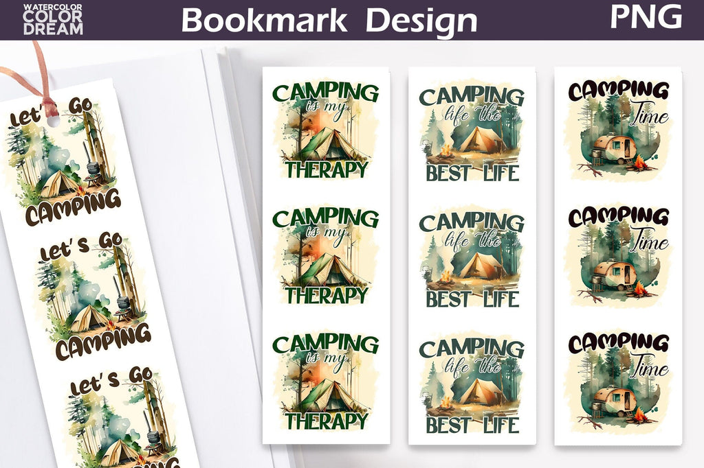 Camping Bookmark | Camping Quote Bookmark - So Fontsy