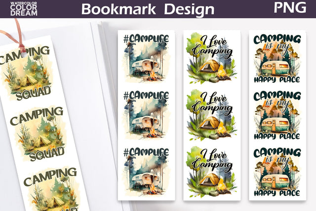 Camping Bookmark | Camping Quote Bookmark Sublimation WatercolorColorDream 