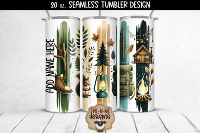 Camping Brushstrokes Backpack - 20 oz Seamless Tumbler Sublimation Ewe-N-Me Designs 