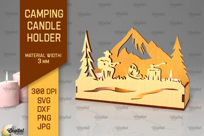 Camping Candle Holder Laser Cut. Candle Box SVG SVG Evgenyia Guschina 