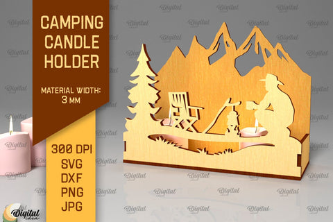 Camping Candle Holder Laser Cut. Candle Box SVG SVG Evgenyia Guschina 