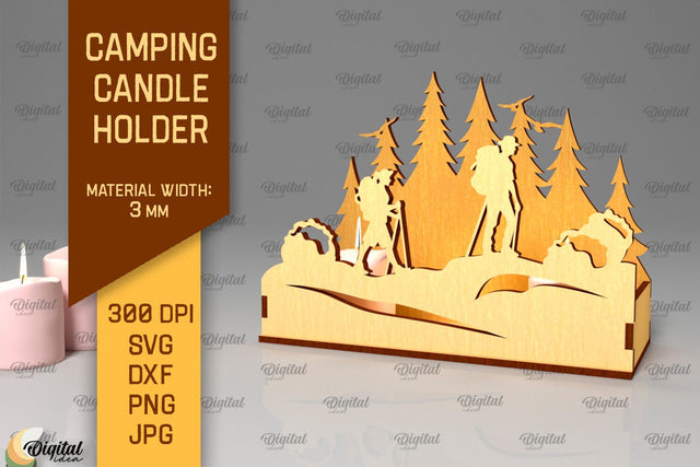 Camping Candle Holder Laser Cut. Candle Box SVG SVG Evgenyia Guschina 