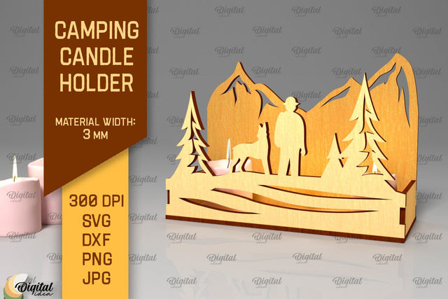 Camping Candle Holder Laser Cut. Candle Box SVG SVG Evgenyia Guschina 