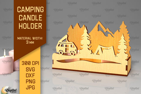 Camping Candle Holders Laser Cut Bundle. Candle Boxes SVG SVG Evgenyia Guschina 