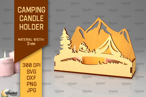 Camping Candle Holders Laser Cut Bundle. Candle Boxes SVG SVG Evgenyia Guschina 