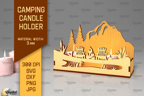 Camping Candle Holders Laser Cut Bundle. Candle Boxes SVG SVG Evgenyia Guschina 