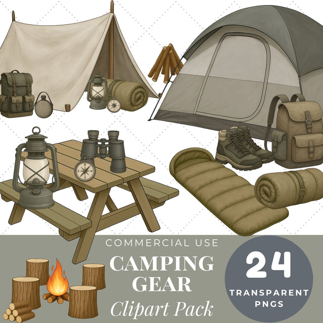 Camping Clipart | Camping PNG SVG Paige Cole Studio 