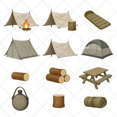 Camping Clipart | Camping PNG SVG Paige Cole Studio 