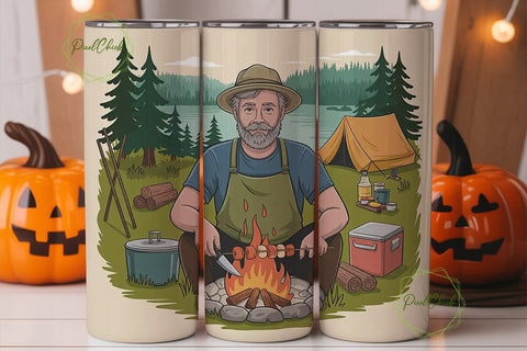 Camping Cookout 20oz Tumbler Design Sublimation PixelChick 