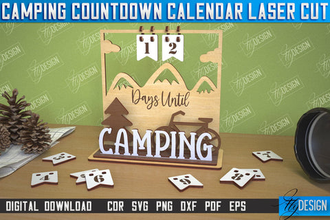 Camping Countdown Calendar Bundle | 3D Calendar Design | Camping Vibes | CNC Files SVG Fly Design 