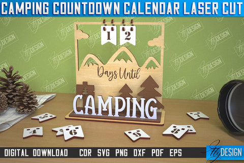 Camping Countdown Calendar Bundle | 3D Calendar Design | Camping Vibes | CNC Files SVG Fly Design 
