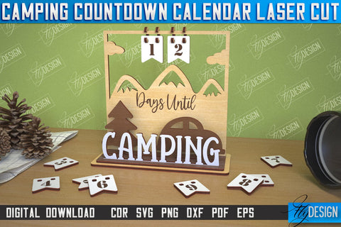 Camping Countdown Calendar Bundle | 3D Calendar Design | Camping Vibes | CNC Files SVG Fly Design 