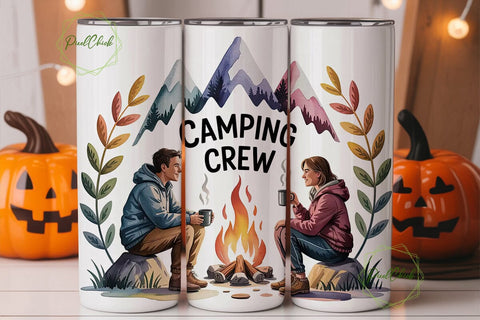 Camping Crew 20oz Tumbler Design Sublimation PixelChick 