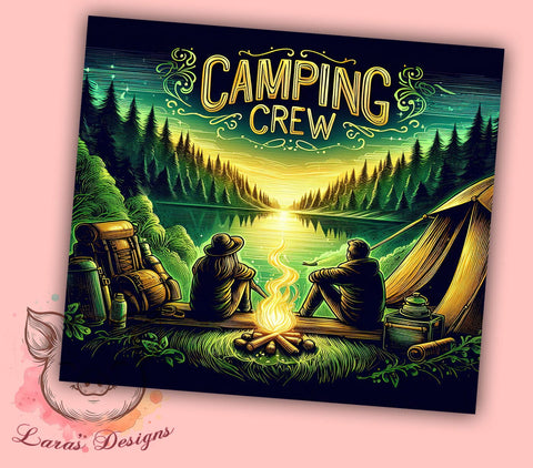 Camping Crew 20oz Tumbler Png, Straight & Tapered Tumbler Png, Happy Couple Camper Nature Tumbler Png, Digital Download PNG Sublimation Lara' s Designs 