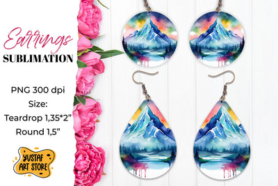 Camping earrings. Mountain Sublimation. Sublimation Yustaf Art Store 