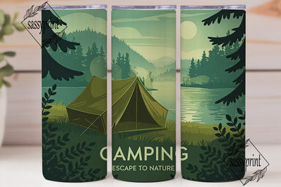 Camping Escape 20oz Tumbler Wrap Sublimation sassyprint 