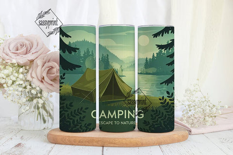 Camping Escape 20oz Tumbler Wrap Sublimation sassyprint 