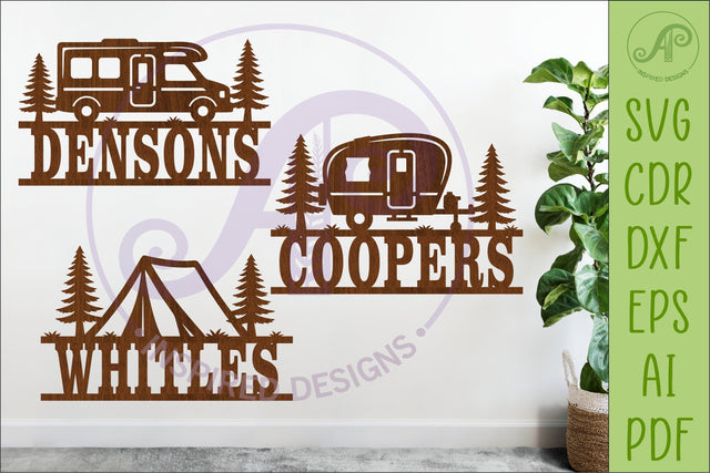 Camping Family Name Sign SVG, Bundle SVG APInspireddesigns 