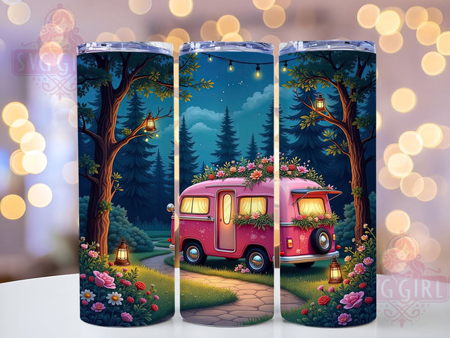 Camping Floral Outdoor Nature Tumbler, Floral Outdoor Drinkware, 20oz Sublimation Wrap, Nature Lover Cup, Camping Decor Drinkware, Rustic Floral Tumbler, Adventure Gift for Campers Sublimation SvggirlplusArt 