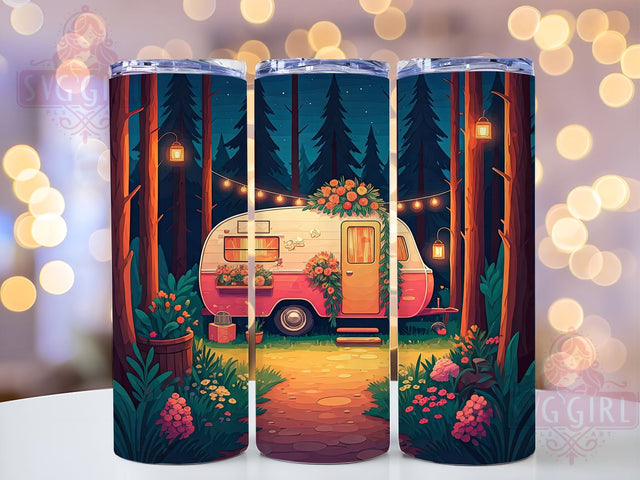 Camping Floral Outdoor Nature Tumbler, Floral Outdoor Drinkware, 20oz Sublimation Wrap, Nature Lover Cup, Camping Decor Drinkware, Rustic Floral Tumbler, Adventure Gift for Campers Sublimation SvggirlplusArt 