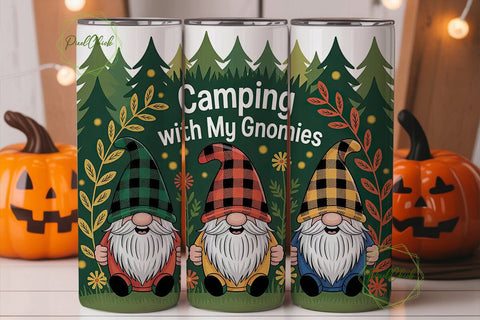 Camping Gnomes 20oz Tumbler Wrap Sublimation PixelChick 