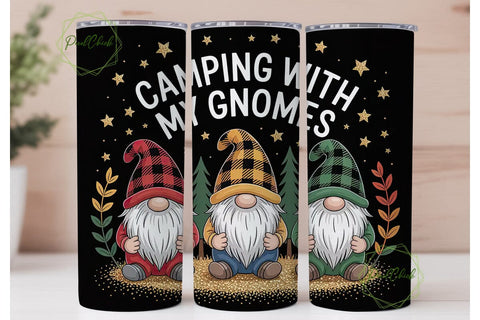 Camping Gnomes 20oz Tumbler Wrap Sublimation PixelChick 