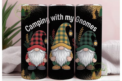 Camping Gnomes 20oz Tumbler Wrap Sublimation PixelChick 