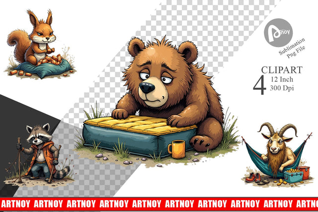 Camping Grumps Clipart Sublimation artnoy 