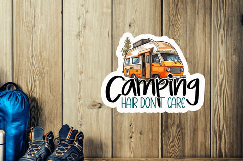 Camping hair Sticker Design Sublimation Regulrcrative 