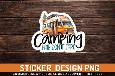 Camping hair Sticker Design Sublimation Regulrcrative 