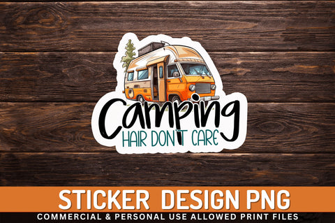 Camping hair Sticker Design Sublimation Regulrcrative 
