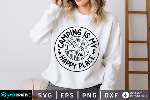 Camping is my happy place SVG Design SVG Regulrcrative 