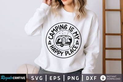 Camping is my happy place SVG Design SVG Regulrcrative 