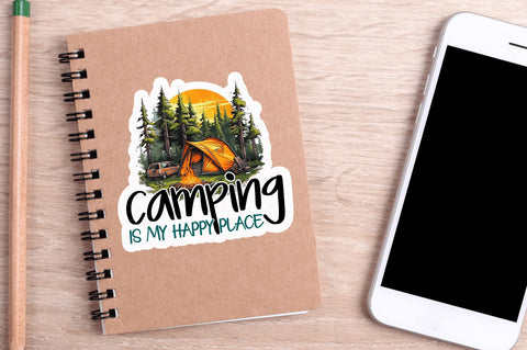 Camping is my happy Sticker Design Sublimation Regulrcrative 
