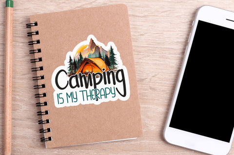 Camping is my therapy Sticker Design Sublimation Regulrcrative 
