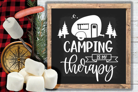 Camping Is My Therapy SVG I Camping Signs for Campers SVG SVG Happy Printables Club 