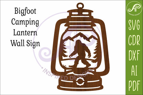 Camping Lantern Scene Bigfoot Wall Sign SVG APInspireddesigns 