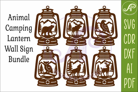 Camping Lantern Scene Sign Bundle SVG APInspireddesigns 