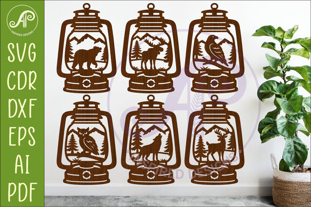 Camping Lantern Scene Sign Bundle SVG APInspireddesigns 