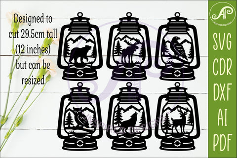 Camping Lantern Scene Sign Bundle SVG APInspireddesigns 