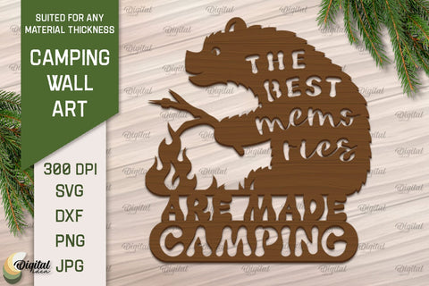 Camping Laser Cut Bundle. Camping Signs Paper Cut SVG Evgenyia Guschina 