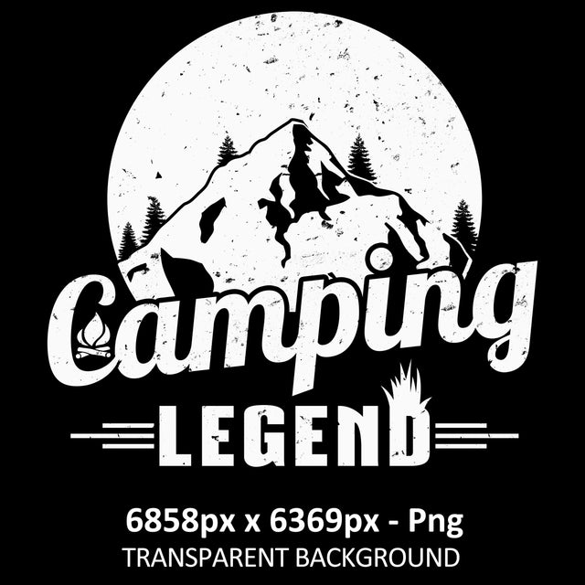 Camping Legend - Camper Graphic Design Png T-Shirt Sublimation Sublimation Karma Genie Graphics 