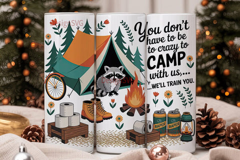 Camping Life 20oz Tumbler Wrap Sublimation DesignSVG 