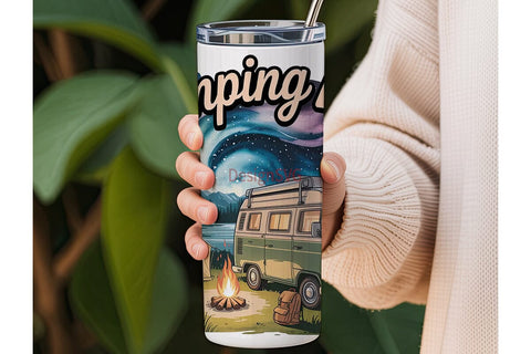 Camping Life 20oz Tumbler Wrap Sublimation DesignSVG 